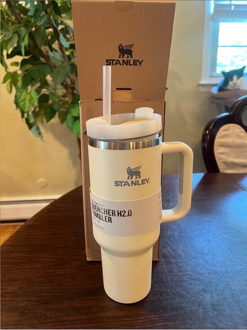 Stanley Cream/White Insulated Tumbler with Stainless Trim